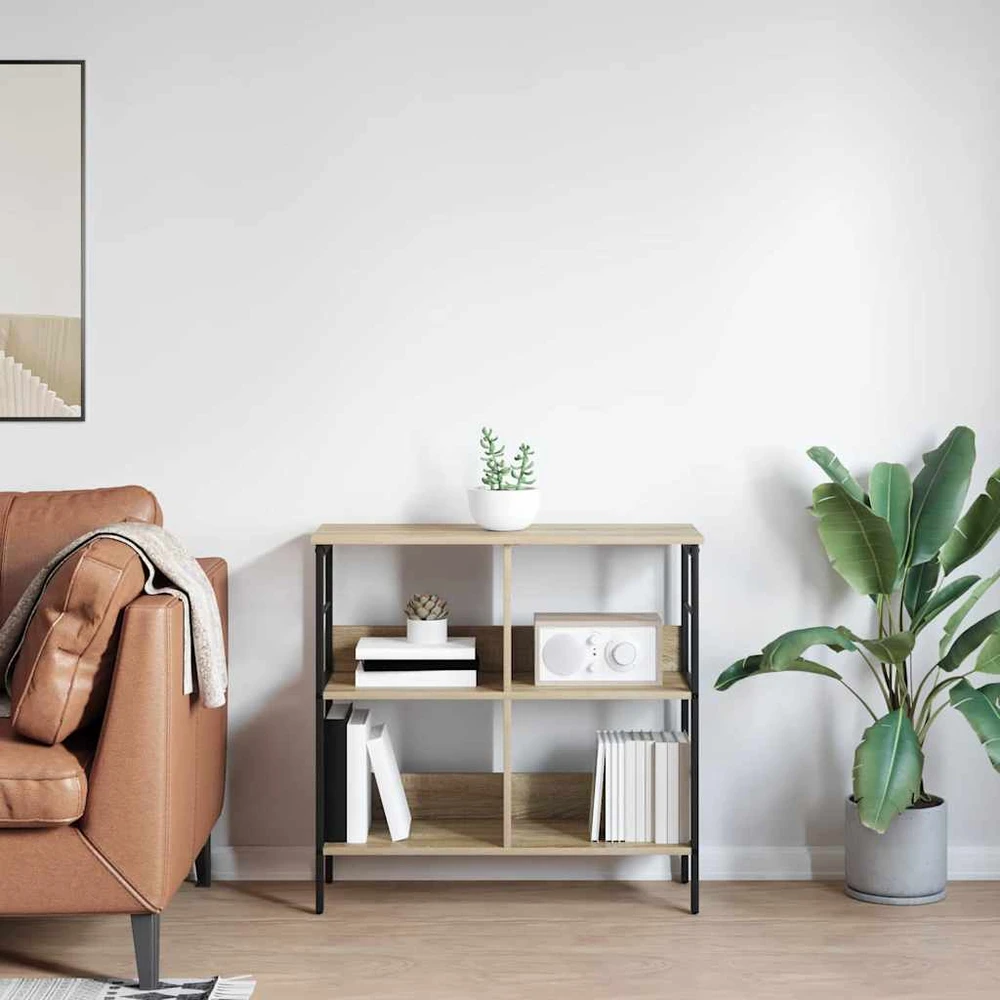Knygų lentyna 4 lygių 82 x 32 x 79 cm Apdirbta mediena