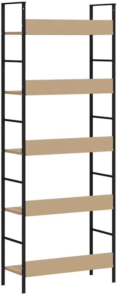 Knygų lentyna, 5 aukštų, ąžuolo, 60x27,6x158,5cm, mediena