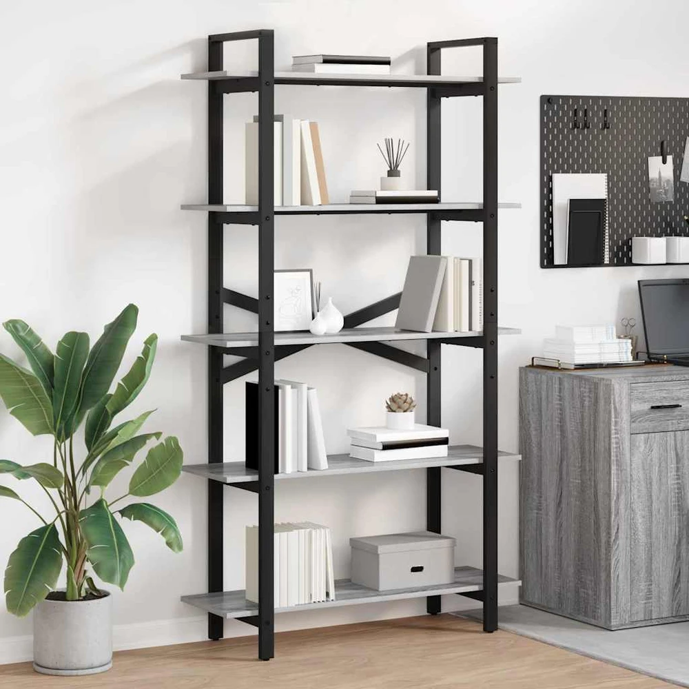 Knygų lentyna 5 lygių 100 x 33,5 x 178 cm Apdirbta mediena