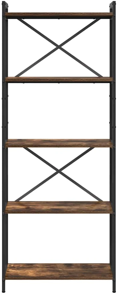 Knygų lentyna 60 x 30 x 155 cm Apdirbta mediena Rūkyta ąžuolas