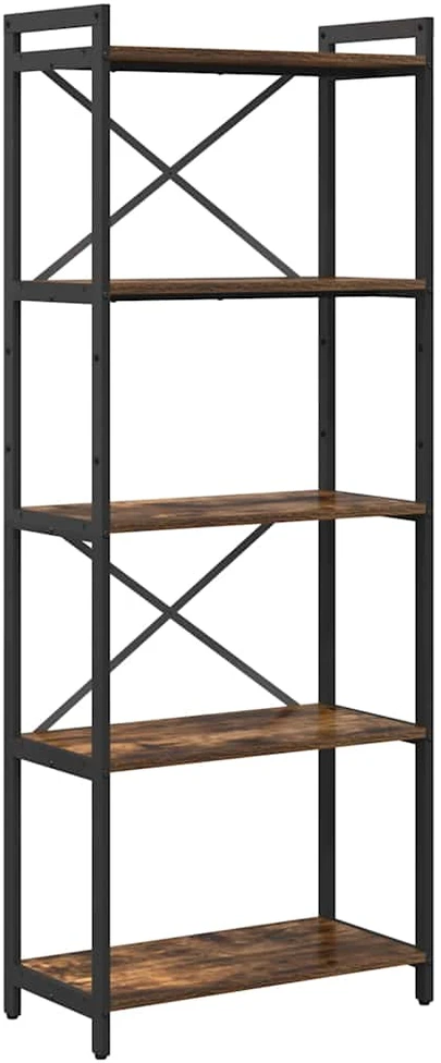Knygų lentyna 60 x 30 x 155 cm Apdirbta mediena Rūkyta ąžuolas