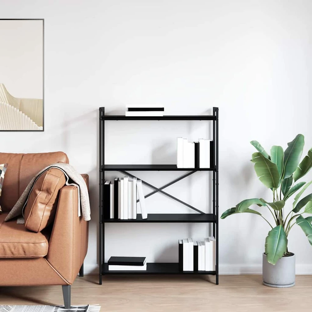 Knygų lentyna 80 x 30 x 120 cm Apdirbta mediena Juodas ąžuolas