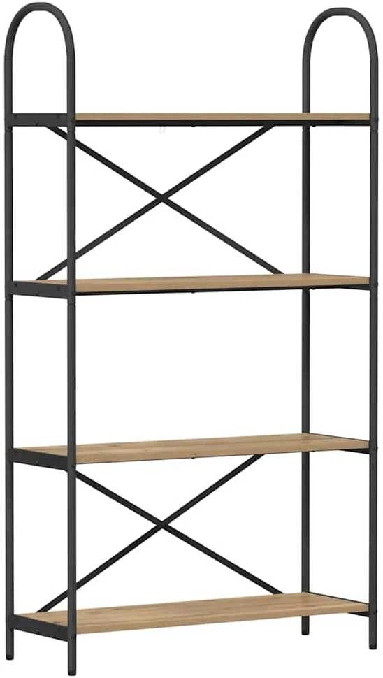 Knygų lentyna 4 lygių 80 x 30 x 146 cm Apdirbta mediena