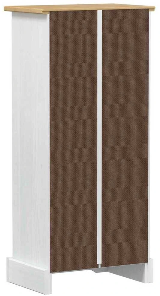 Knygų lentyna 46 x 29 x 100 cm Kietos pušies mediena Balta