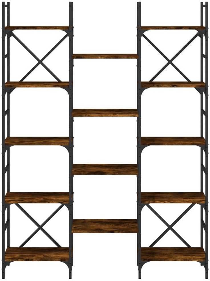Knygų lentyna, dūminio ąžuolo, 127,5x28,5x172,5cm, mediena