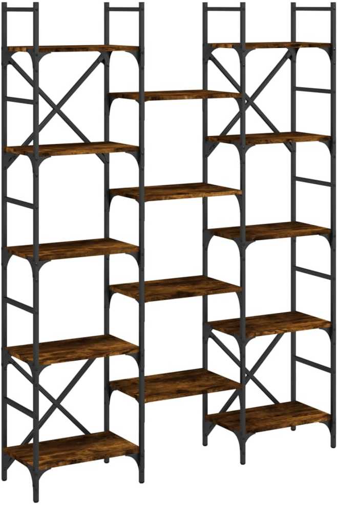 Knygų lentyna, dūminio ąžuolo, 127,5x28,5x172,5cm, mediena