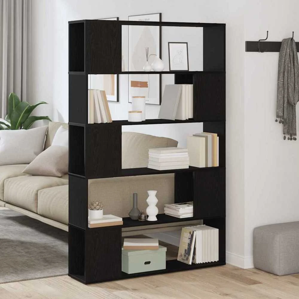 TV staliukas TV spintelių komplektas 100 x 24 x 155 cm Juodas ąžuolas