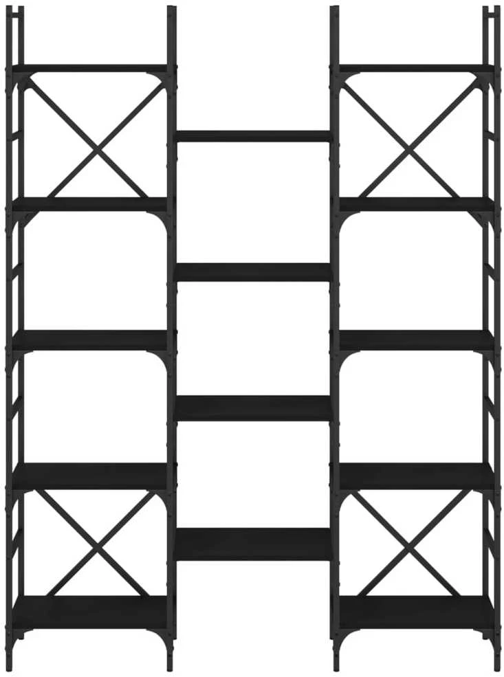 Knygų lentyna, juoda, 127,5x28,5x172,5cm, apdirbta mediena