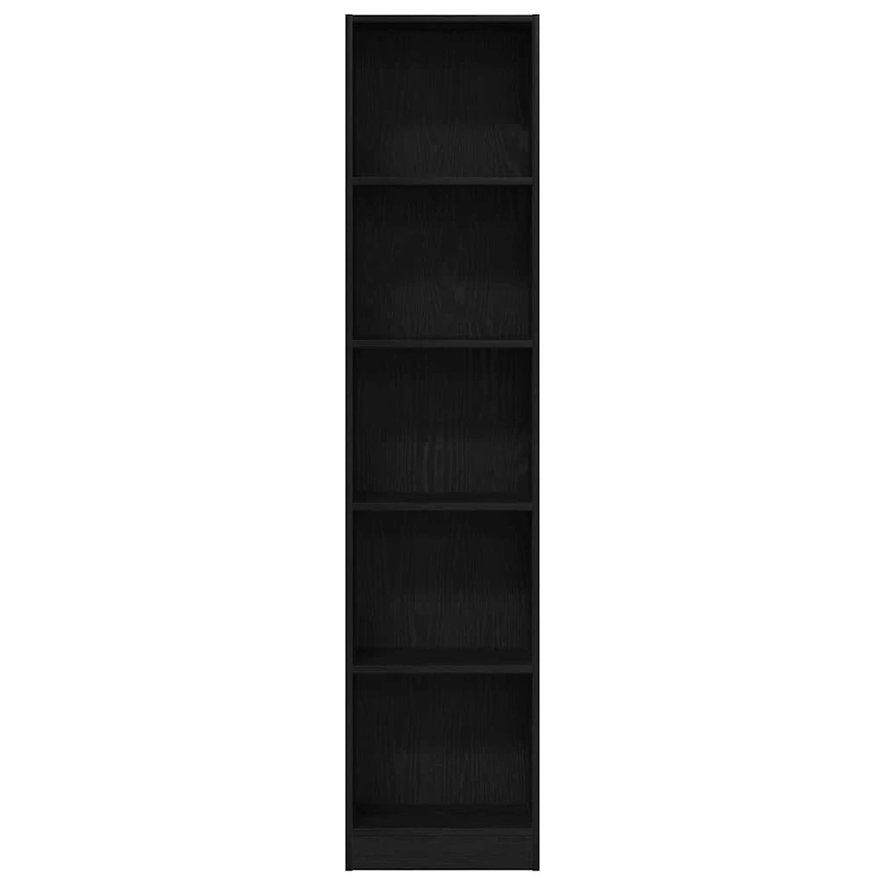 Knygų lentyna, juodo ąžuolo spalvos, 40x24x176 cm, inžinerinė mediena