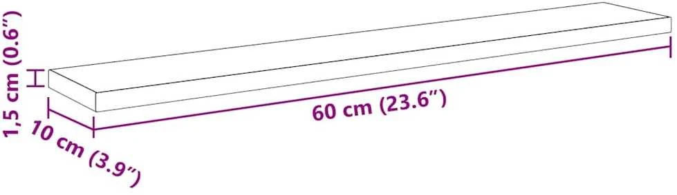 Knygų lentyna 3 aukštų 4 vnt. 60 x 10 x 1,5 cm Apdirbta mediena