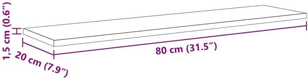 Knygų lentyna 3 aukštų 4 vnt. 80 x 20 x 1,5 cm Apdirbta mediena