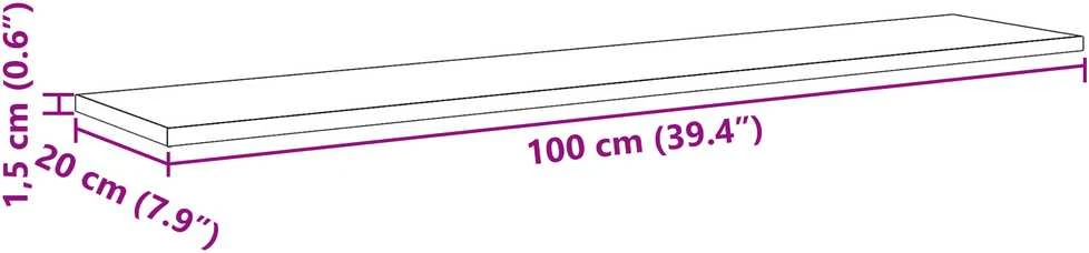 Knygų lentyna 3 aukštų 4 vnt. 100 x 20 x 1,5 cm Ruda