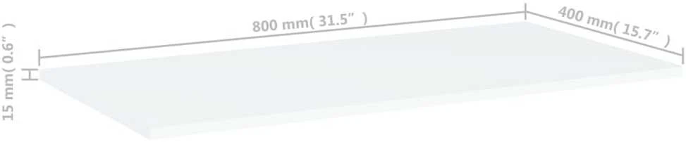 Knygų lentynos plokštės, 4vnt., baltos, 80x40x1,5cm, MDP