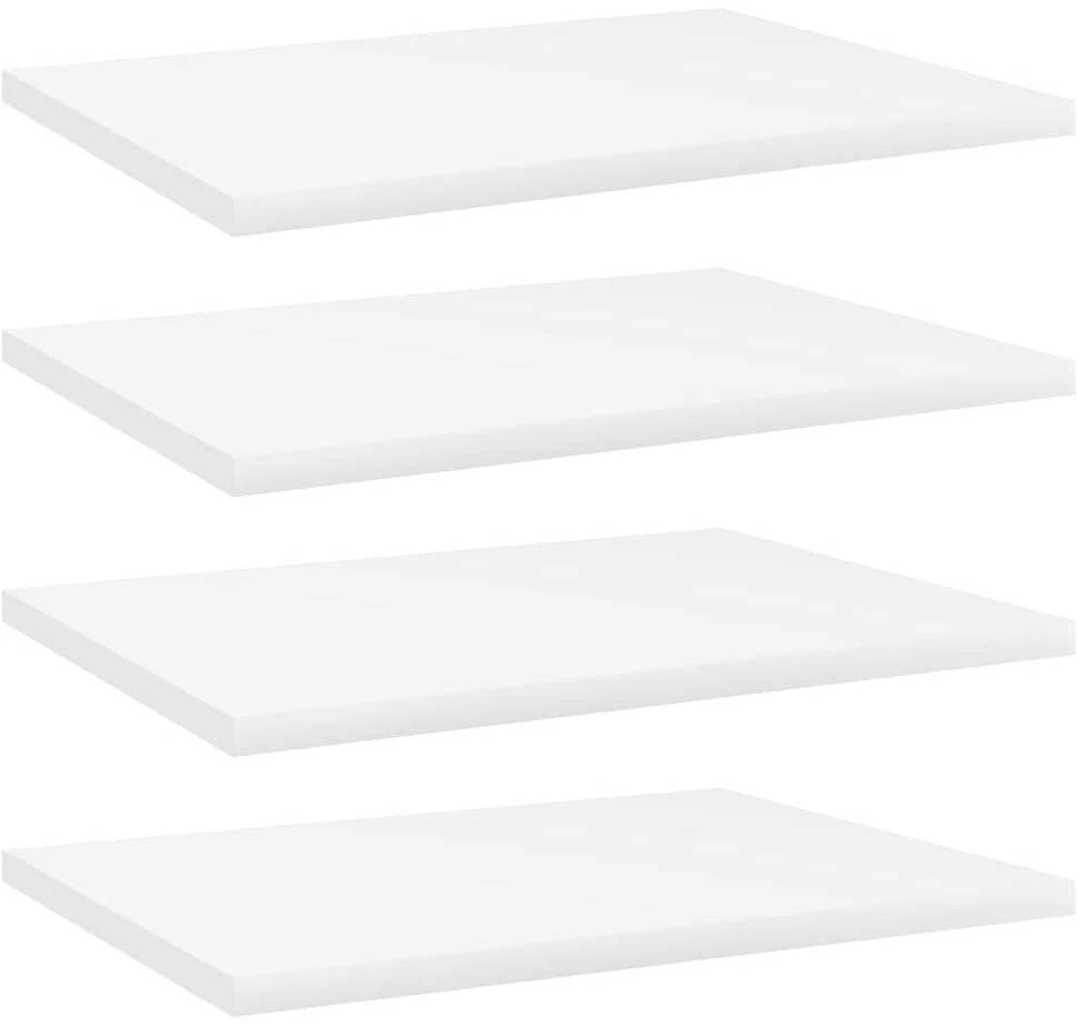 Knygų lentynos plokštės, 4vnt., baltos, 40x30x1,5cm, MDP
