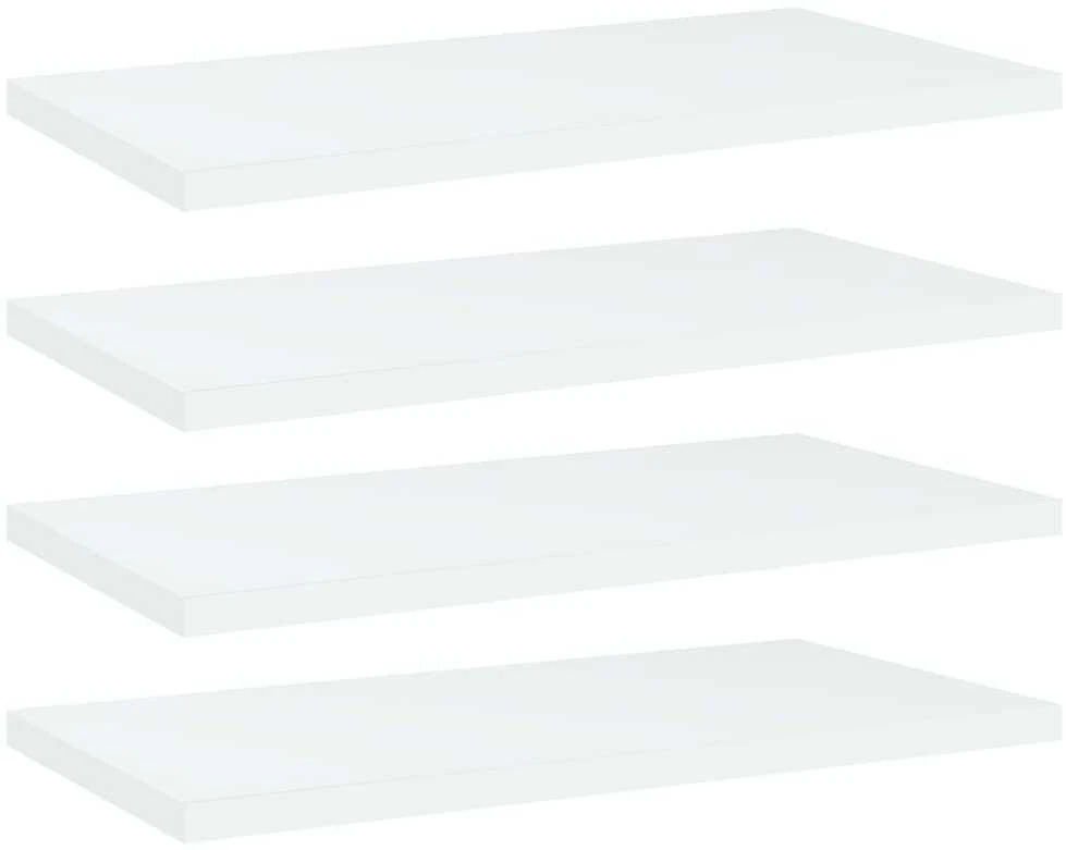 Knygų lentynos plokštės, 4vnt., baltos, 40x20x1,5cm, MDP