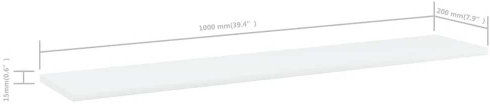 Knygų lentynos plokštės, 4vnt., baltos, 100x20x1,5cm, MDP