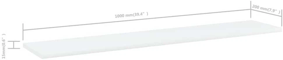 Knygų lentynos plokštės, 4vnt., baltos, 100x20x1,5cm, MDP