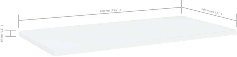 Knygų lentynos plokštės, 4vnt., baltos, 60x30x1,5cm, MDP