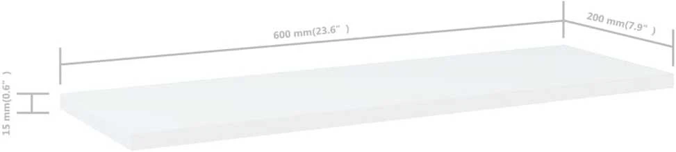 Knygų lentynos plokštės, 4vnt., baltos, 60x20x1,5cm, MDP