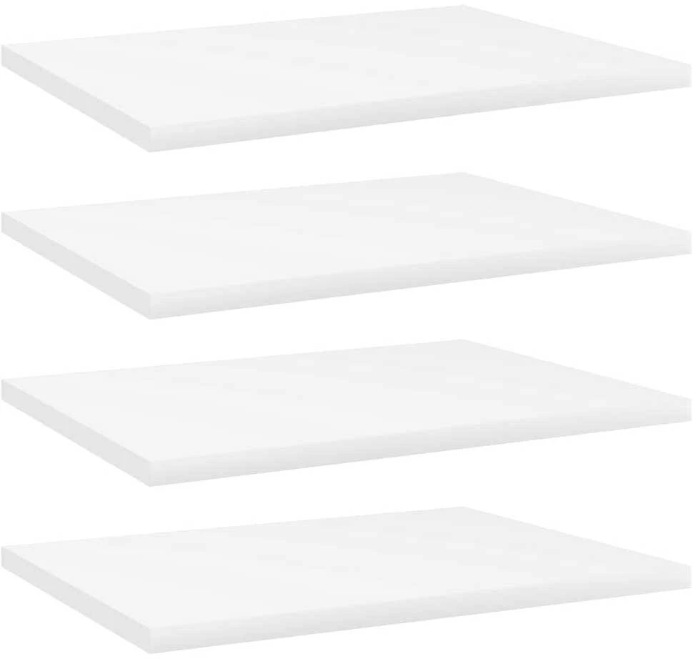 Knygų lentynos plokštės, 4vnt., baltos, 40x30x1,5cm, MDP