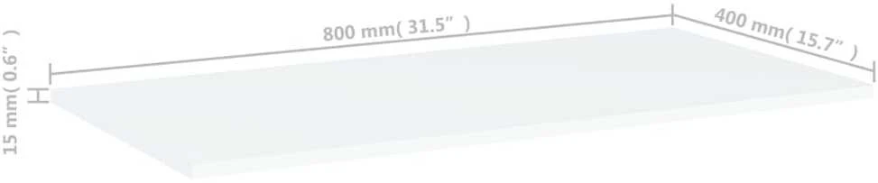 Knygų lentynos plokštės, 4vnt., baltos, 80x40x1,5cm, MDP