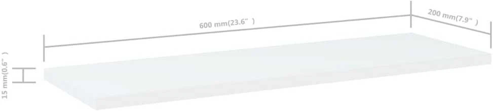 Knygų lentynos plokštės, 4vnt., baltos, 60x20x1,5cm, MDP