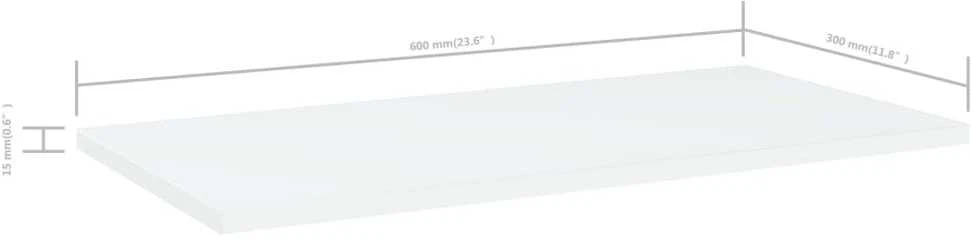 Knygų lentynos plokštės, 4vnt., baltos, 60x30x1,5cm, MDP