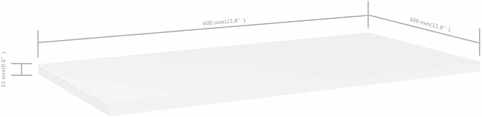 Knygų lentynos plokštės, 4vnt., baltos, 60x30x1,5cm, MDP