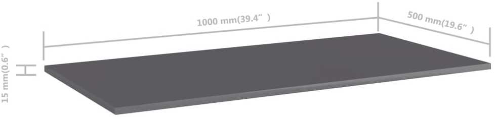 Knygų lentynos plokštės, 4vnt., pilkos, 100x50x1,5cm, MDP