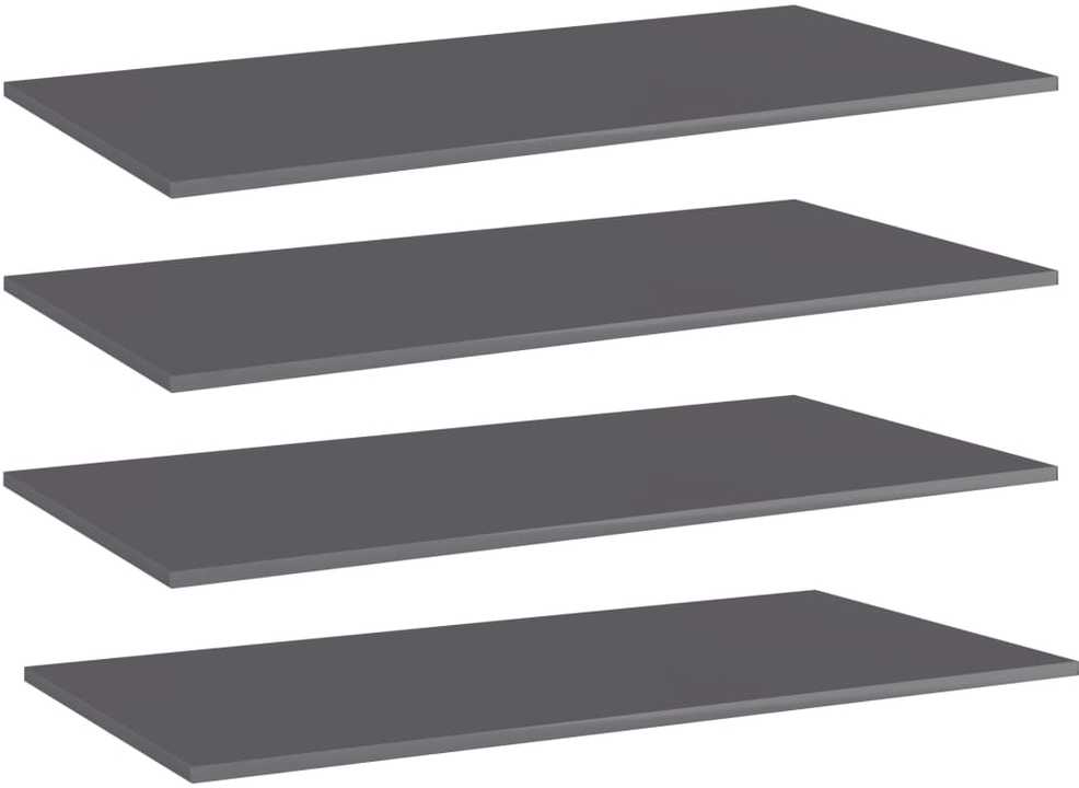 Knygų lentynos plokštės, 4vnt., pilkos, 100x50x1,5cm, MDP