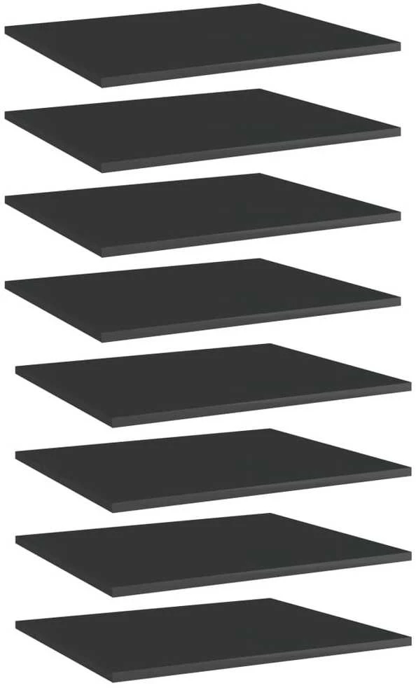 Knygų lentynos plokštės, 8vnt., juodos, 60x50x1,5cm, MDP
