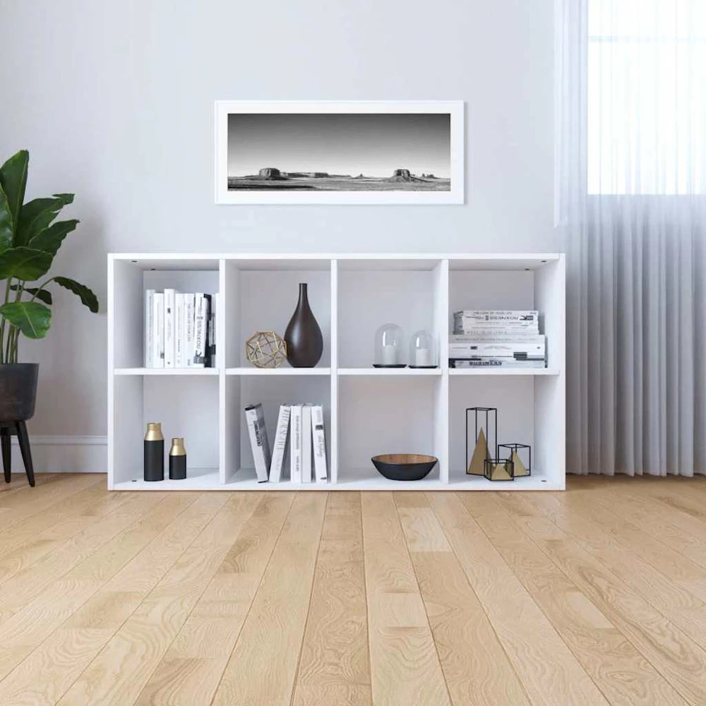 Knygų/šoninė spintelė, balta, 66x30x130cm, apdirbta mediena