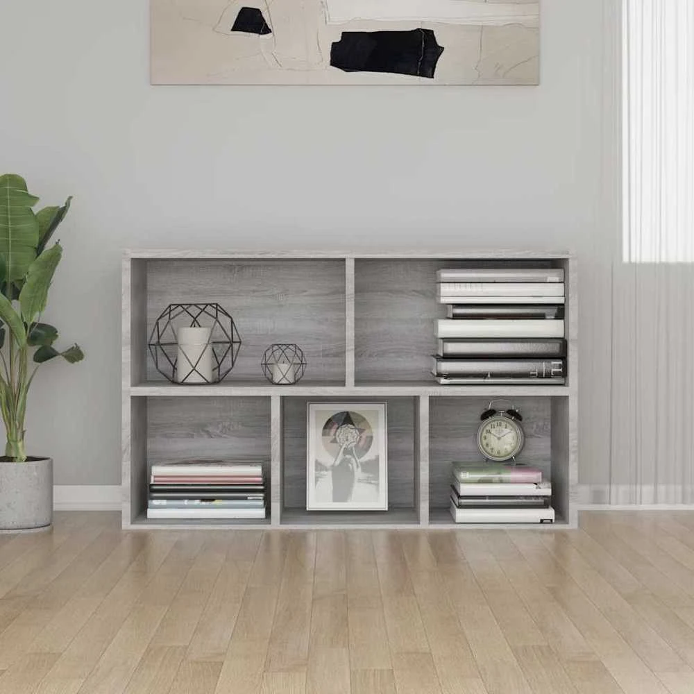 Knygų/šoninė spintelė, pilka ąžuolo, 50x25x80cm, mediena