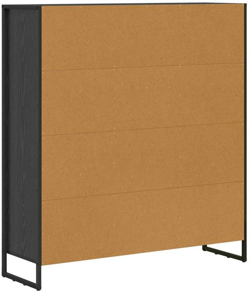 Knygų spinta 99,5 x 30 x 108 cm Apdirbta mediena Juodas ąžuolas