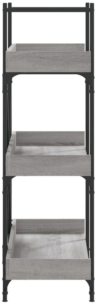 Knygų spinta, 3 aukštų, pilka ąžuolo, 100x33x108,5cm, mediena