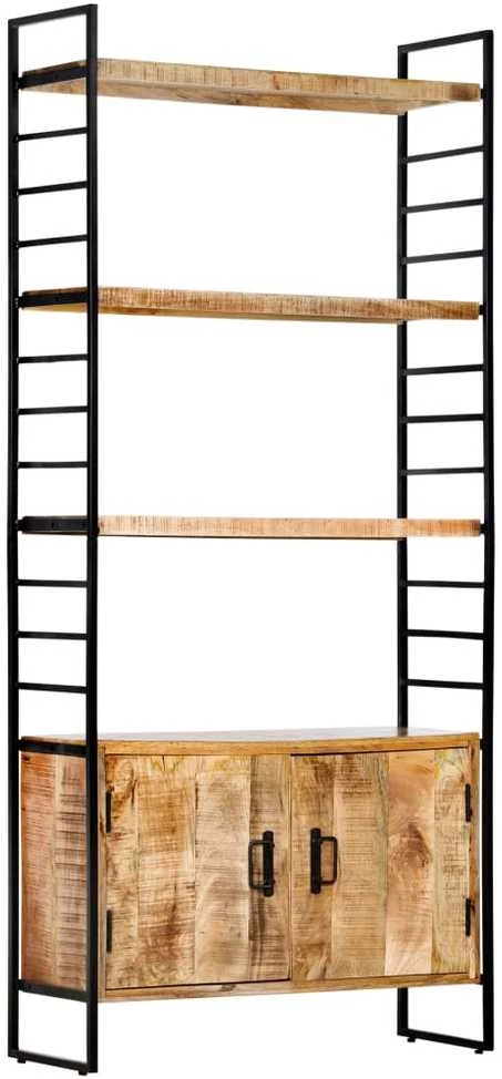 Knygų spinta, 4 aukštų, 80x30x180cm, mango mediena