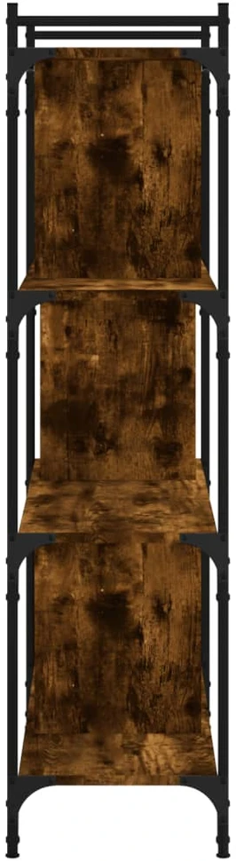 Knygų spinta, 4 aukštų, dūminio ąžuolo, 76x32x123cm, mediena