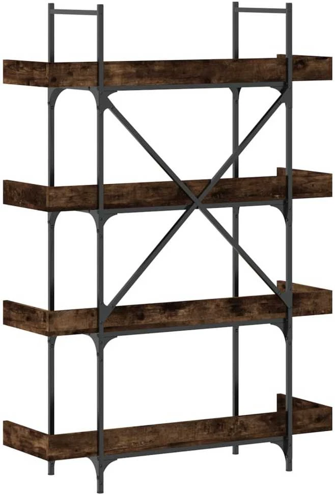Knygų spinta, 4 aukštų, dūminio ąžuolo, 100x33x145,5cm, mediena
