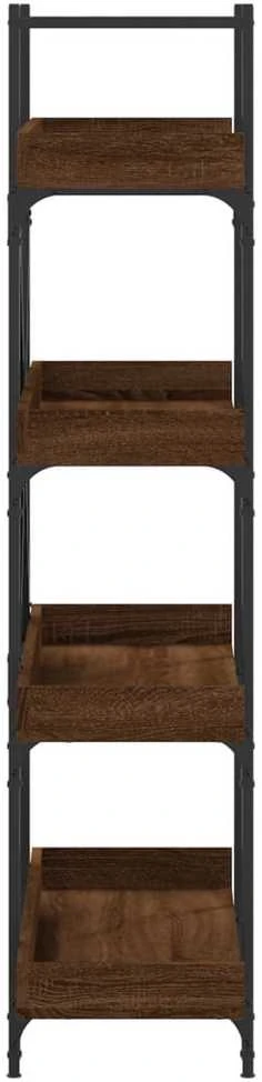 Knygų spinta, 4 aukštų, ruda ąžuolo, 100x33x145,5cm, mediena