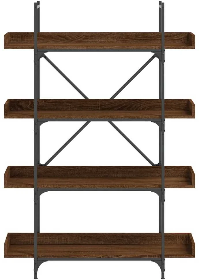 Knygų spinta, 4 aukštų, ruda ąžuolo, 100x33x145,5cm, mediena