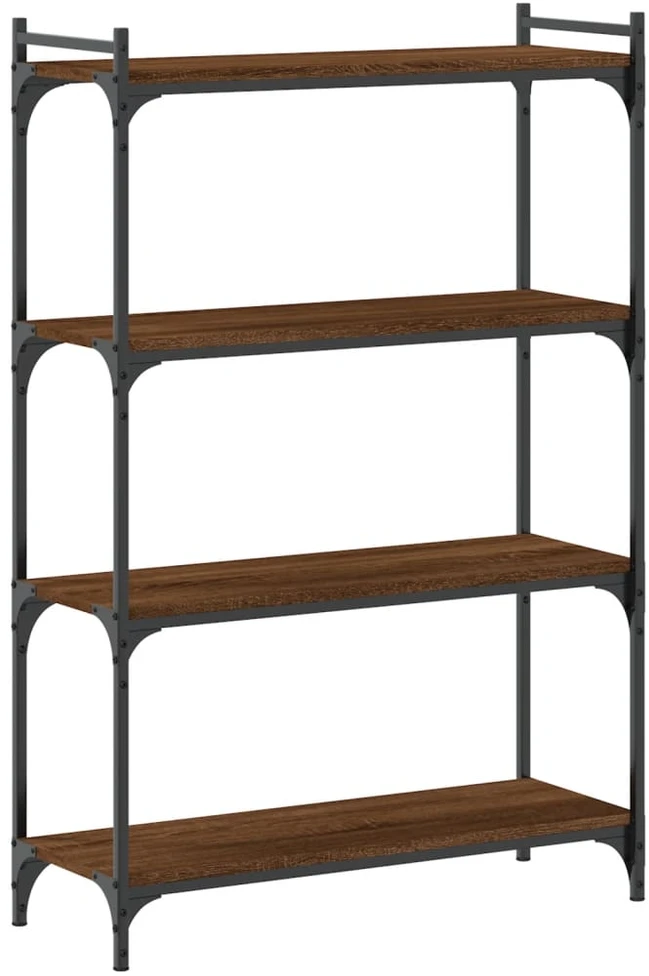 Knygų spinta, 4 aukštų, ruda ąžuolo, 80x30x120cm, mediena