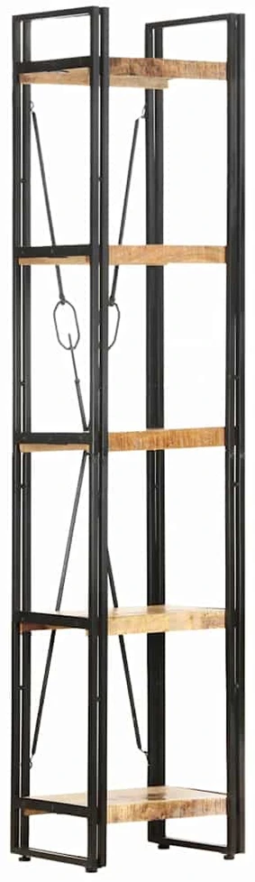 Knygų spinta, 5 aukštų, 40x30x180cm, mango medienos masyvas