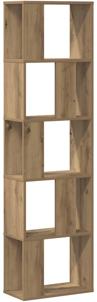Knygų spinta, 5 aukštų, ąžuolo, 45x23,5x162,5cm, mediena
