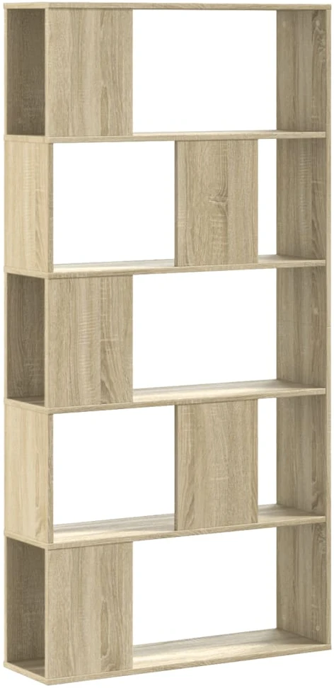 Knygų spinta, 5 aukštų, ąžuolo, 80,5x23,5x162,5cm, mediena