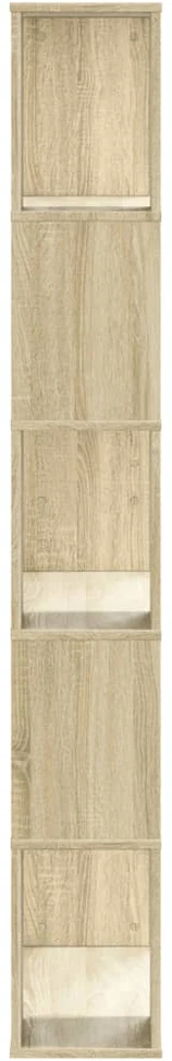 Knygų spinta, 5 aukštų, ąžuolo, 80,5x23,5x162,5cm, mediena