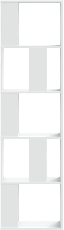 Knygų spinta, 5 aukštų, balta, 45x23,5x162,5cm, mediena