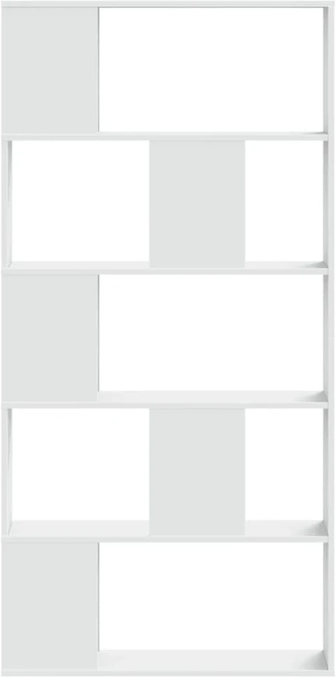 Knygų spinta, 5 aukštų, balta, 80,5x23,5x162,5cm, mediena