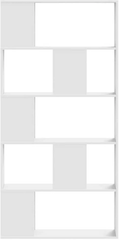 Knygų spinta, 5 aukštų, balta, 80,5x23,5x162,5cm, mediena