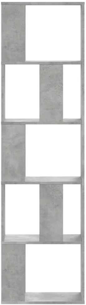 Knygų spinta, 5 aukštų, betono, 45x23,5x162,5cm, mediena