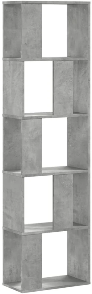 Knygų spinta, 5 aukštų, betono, 45x23,5x162,5cm, mediena